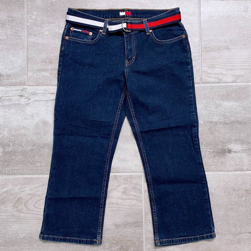 NEW TOMMY HILFIGER Cropped Hip Jeans with Belt